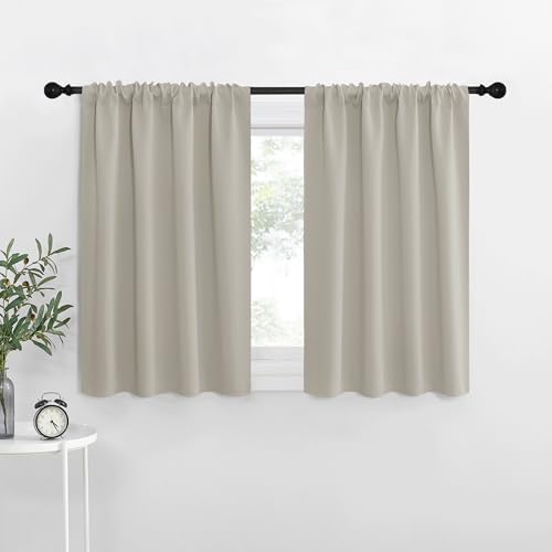 NICETOWN Blackout Curtains - 29"W x 30"L Thermal Insulated Panels, Natural