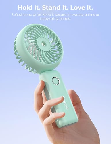 Raynocti Handheld Misting Fan, Portable Rechargeable Cooling Fan - Blue