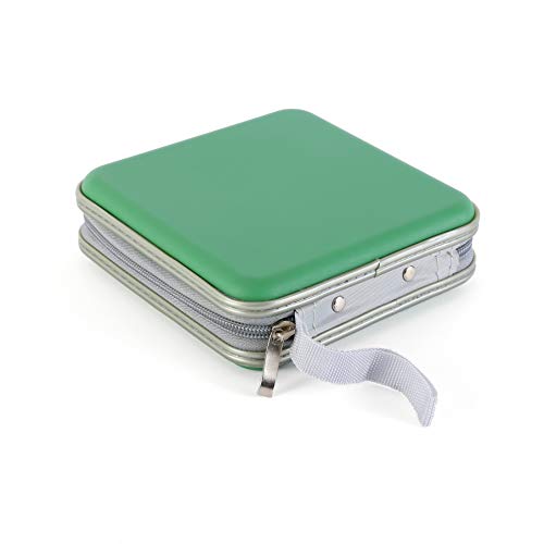 Green Hard Plastic CD/DVD Holder for 32 Discs, Study & Car Storage