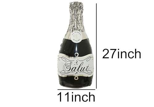 Black Champagne Bottle Foil Balloon 27 Inch Party Supplies