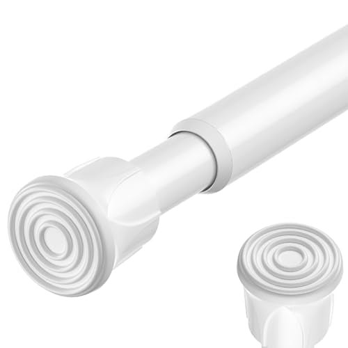Adjustable White Tension Curtain Rod 28-48 Inch - No Drill