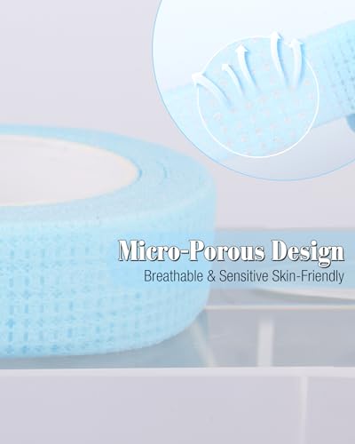 Mavphnee Lash Tape for DIY Eyelash Extensions, 3 Rolls Blue Breathable Microporous Eyelid Tape
