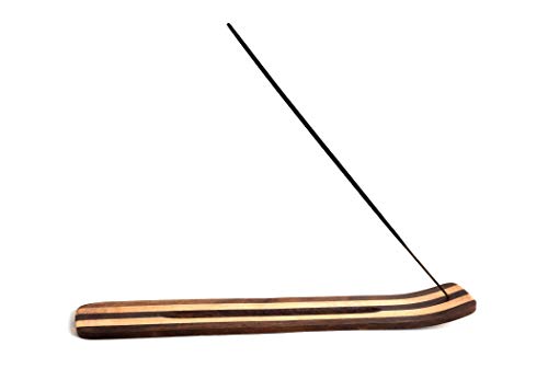 Handmade Two-Toned Wooden Incense Holder - 10 Inch Ash Catcher