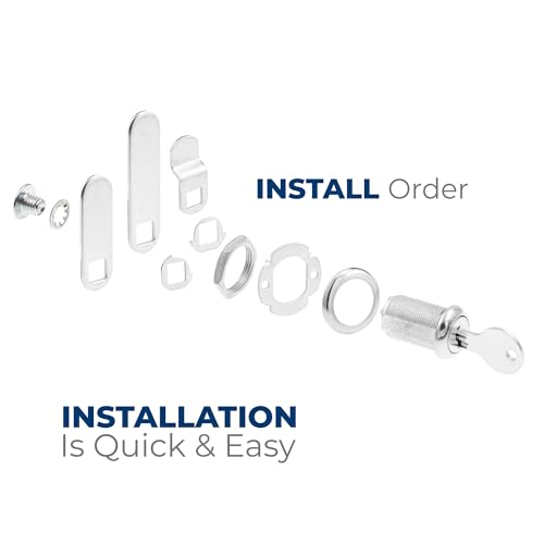 Prime-Line Drawer & Cabinet Lock - 1-1/8 inch, Fits 13/16 inch Panels, Keyed Different Security