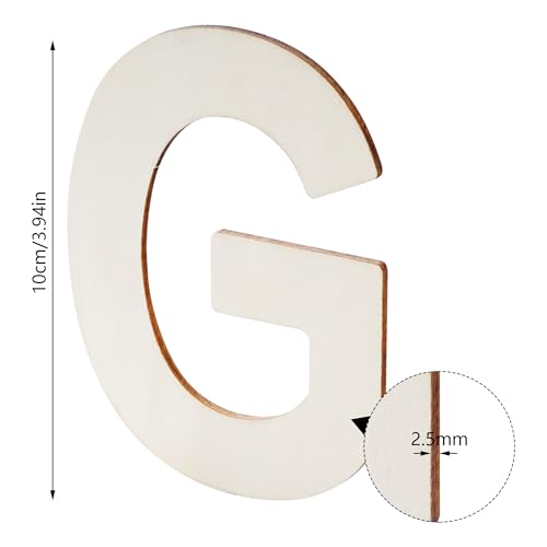 52 Pack 4-Inch Wooden Alphabet Letters for Crafts & DIY Projects