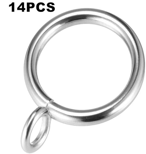 Jocon HD6025Q Pack of 14 Silver Curtain Rings with Eyelets