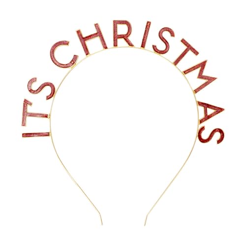 Christmas Red Metal Headband Festive Holiday Party Hair Accessory