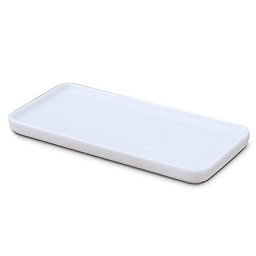 Small Ceramic Vanity Tray - Elegant Bathroom Organizer for Jewelry & Cosmetics