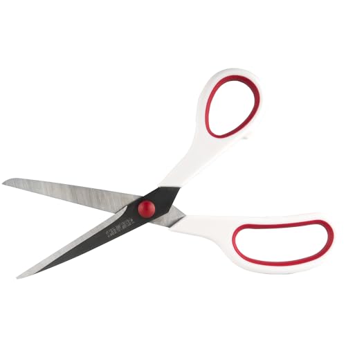 SINGER 8.5-Inch Fabric Scissors with Comfort Grip - Red & White