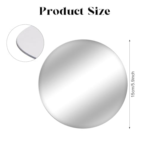 6 Pack Acrylic Round Wall Mirrors Self-Adhesive Circular Decor for Home & Wedding