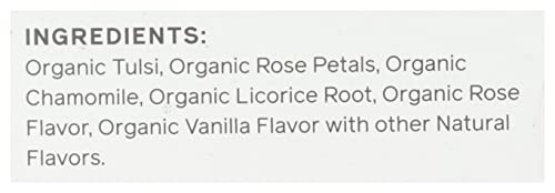 Allegro Organic Rose Tulsi Herbal Tea Bags, Naturally Caffeine-Free, 20 ct