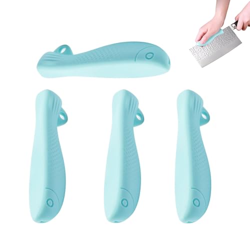 4-Pack Silicone Kitchen Knife Gripper Pads - Easy Meat Cutting Aid