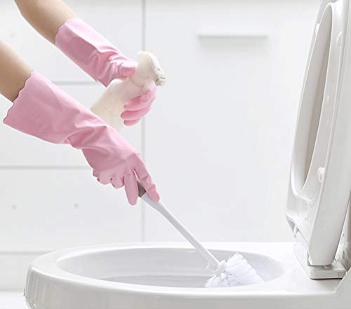 Alimat PluS Medium Latex-Free Kitchen Cleaning Gloves Pack of 3 - Blue, Pink, White