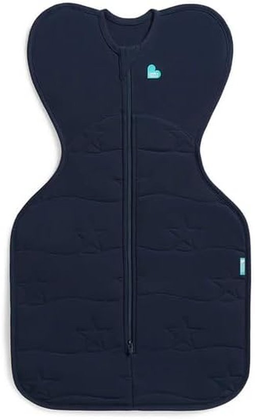 Love To Dream Swaddle UP - Extra Warm 3.5 TOG, Navy Star, Quilted Cotton for 8-13lbs, Snug Fit for Better Sleep