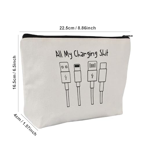 Canvas Zipper Pouch Travel Accessories Bag for Charging Essentials Style E
