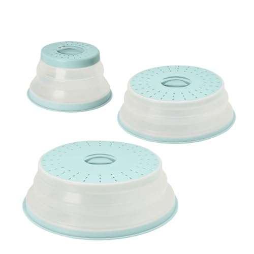 Tovolo 3-Piece Blue Haze Silicone Microwave Splatter Lid Set
