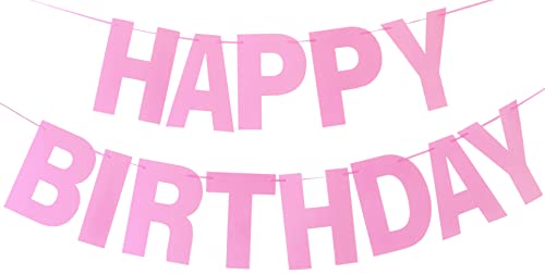 Pink Prestrung Happy Birthday Banner - Party Garland & Decorations