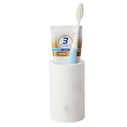 Diatomite Toothbrush Holder for Bathroom - Marble White Organizer