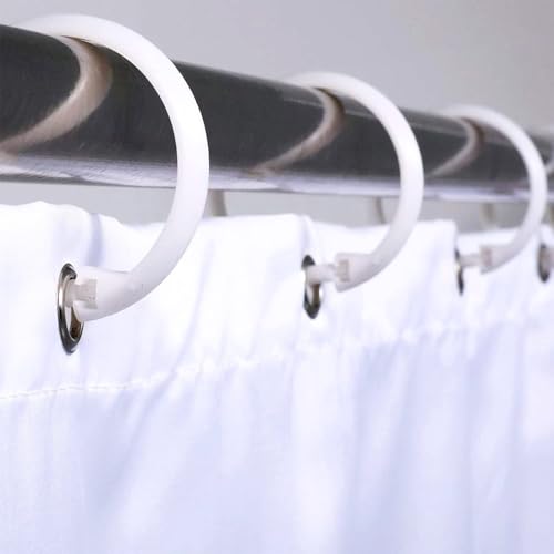 Clear Plastic Shower Curtain Hooks - 12 Pack O-Shaped Clips for Smooth Gliding