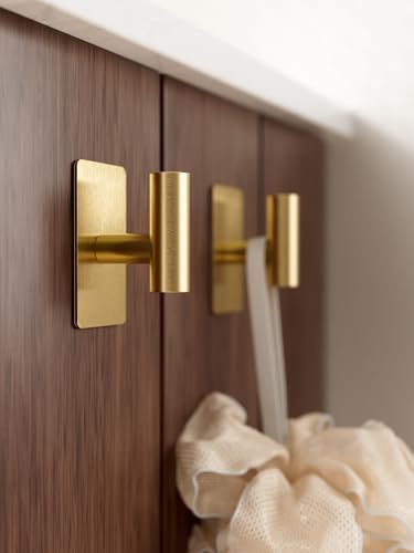 Gold Heavy Duty Adhesive Wall Towel Hooks - 2 Pack
