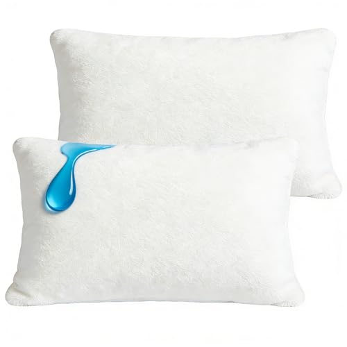 WINKAURA Waterproof Pillow Protectors - Standard Size, 2 Pack Cotton Terry