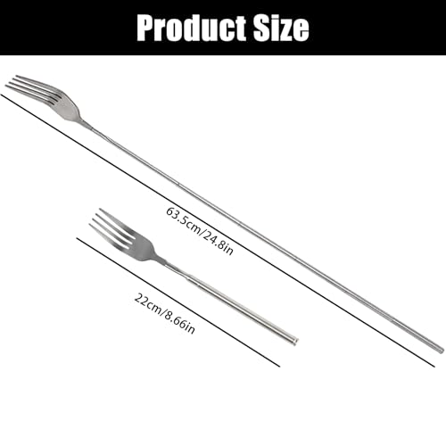 2-Pack Telescopic Stainless Steel Forks - Extendable BBQ Utensils
