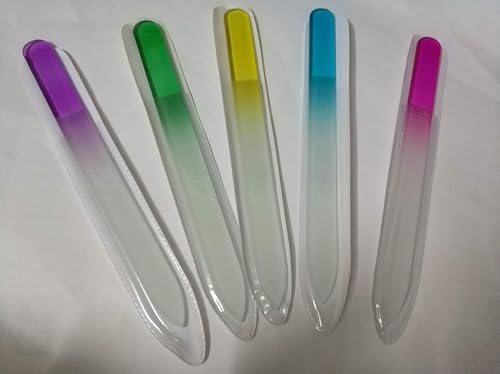 Glass Nail File Set 5-Piece Professional Double-Sided Crystal Manicure
