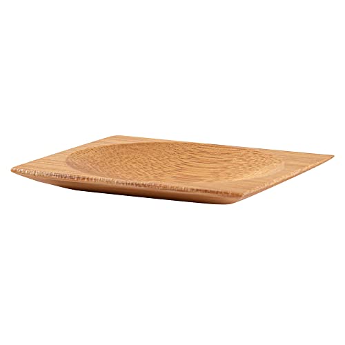 Restaurantware-3 Inch Disposable Bamboo Tableware, 100 Rectangle Bamboo Plates - Premium Round Indent, Natural Bamboo Premium Bamboo Plates, Mini, For Parties Or Catering