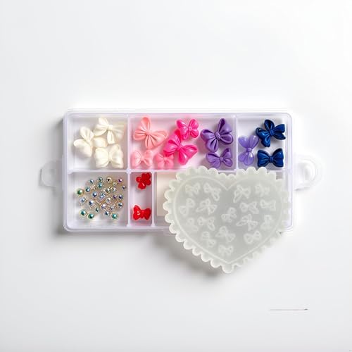 Transparent 3D Bow Silicone Nail Molds for DIY Nail Art Charms