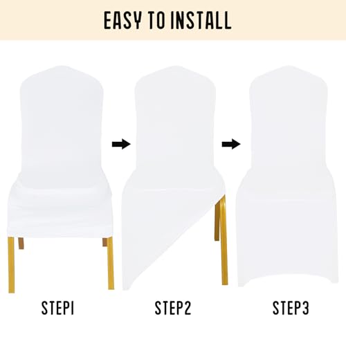 JALANCY 1 Pack White Stretch Polyester Spandex Chair Covers for Weddings & Events