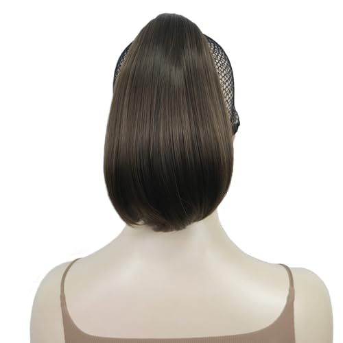 Aimole Straight Clip In Ponytail Hair Extension 8 Light Chestnut Brown