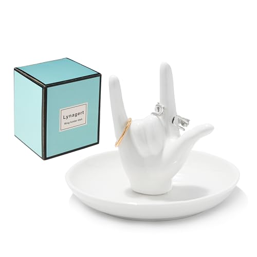 Ceramic I Love You Hand Ring Holder - Jewelry Dish Organizer