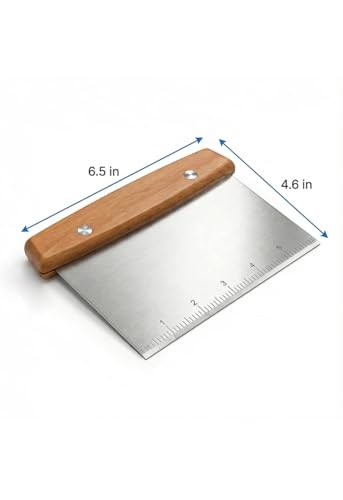 Dough Cutter & Kitchen Scraper - Stainless Steel Pastry & Food Chopper