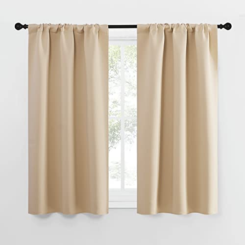NICETOWN Blackout Curtains - 29"W x 50"L Thermal Insulated Drapes, Biscotti