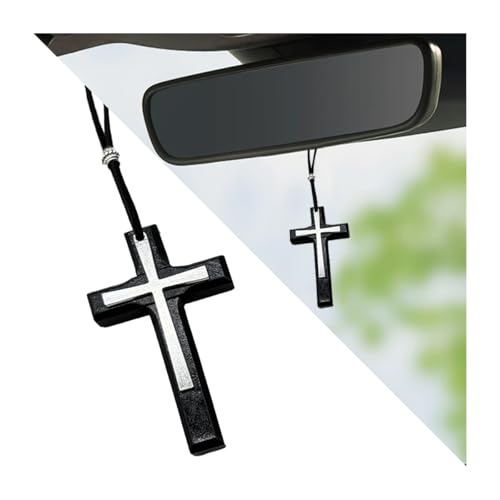 Wooden Cross Rear View Mirror Ornament for Cars - Norkmdi