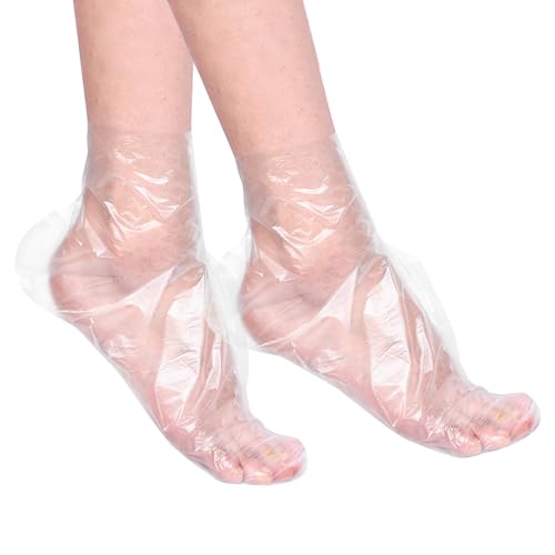 Quacc 100 PCS Disposable Plastic Foot Covers, Paraffin Bath Liners