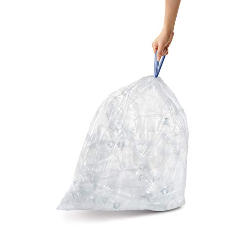 Simplehuman Trash Liner Code H - Custom Fit Liners, White, Pack of 60
