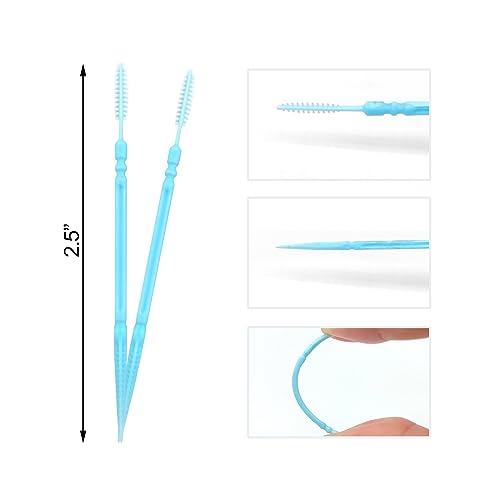 Medsuo Double Head Plastic Dental Toothpicks and Interdental Brushes 100 Pack