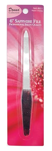 DONNA 6-Inch Sapphire Metal Nail File - Double-Sided Professional Tool