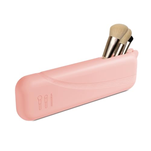 Silicone Makeup Brush Holder - Compact Travel Case for 20+ Brushes