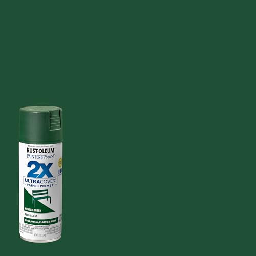 Rust-Oleum Painter's Touch 2X Semi-Gloss Spray Paint - Hunter Green, Fast Drying, Durable for Indoor & Outdoor Use