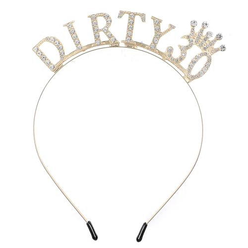 30th Birthday Gold Tiara Headband - Zinc Alloy Party Decoration