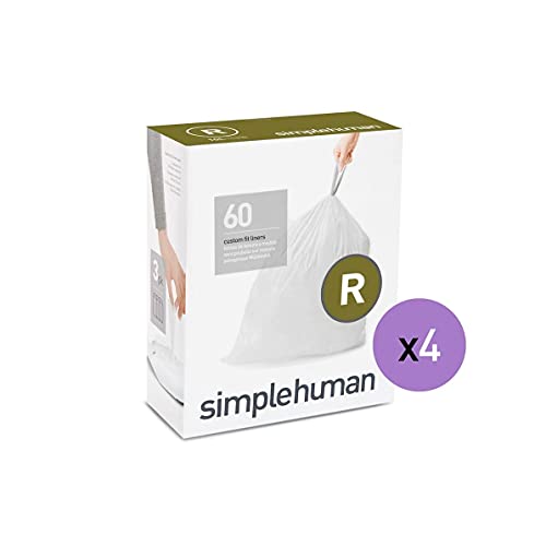 simplehuman Code R Custom Fit Drawstring Trash Bags, 30L