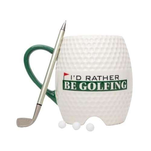 Golf Mug 16 Oz with Pen and 3 Golf Balls - Golf Themed Gift Set