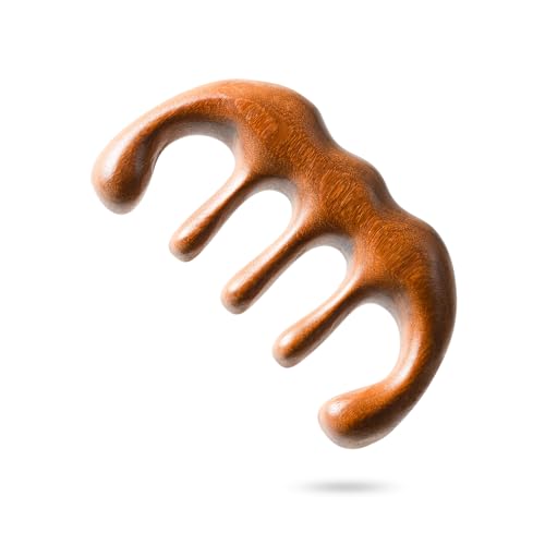 Hefild Sandalwood Wide Tooth Comb and Scalp Massager Anti-Static