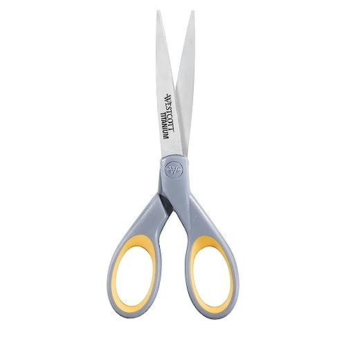 Westcott 2 Pack Titanium-Bonded Craft Scissors - 7” & 5” with Soft Handles