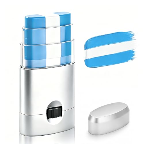 BADCOLOR Blue White Blue Face and Body Paint Stick Sports Makeup