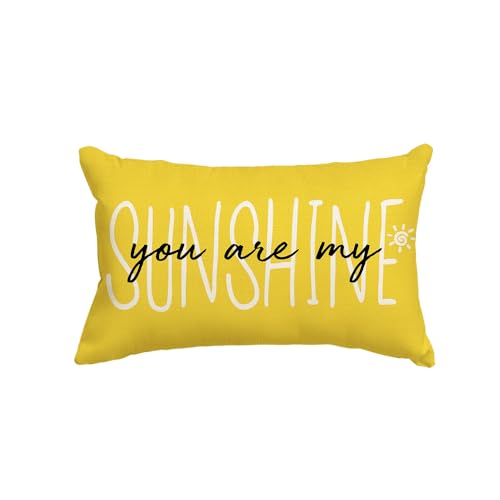 You Are My Sunshine Yellow Throw Pillow Cover 12x20