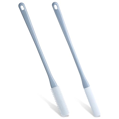 Silicone Foot Brush with Long Handle 2-Pack Shower Scrubber