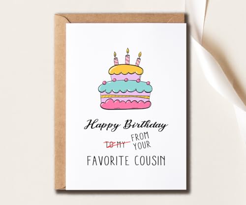 Funny Happy Birthday Cousin Card - 5x7 Premium Greeting Card
